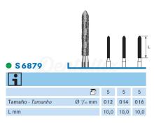 Fresa S6879.314. Diamante cilindrico a punta FG (5 unità)