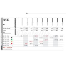 837 Diamond Bur CA Cylindrical Long Flat Head (6 pcs)