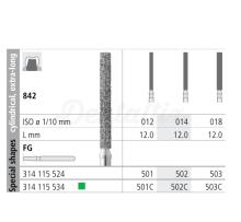 842 FG Diamond Bur X-Long Flat Cylinder (6 pcs)