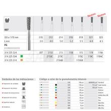 FG: 807-FG DIAMOND BURS long inverted cone