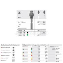 811L Diamond Bur FG Double Cone Rugby Ball (6 pcs)