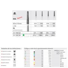 856L FG Long Conical Rounded Diamond Bur (6 pcs)