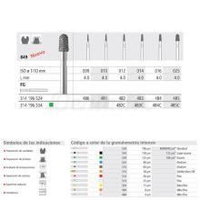 849 FG Diamond Bur Short Rounded Tapered (6 pcs)