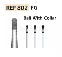 802 FG Diamond Bur Ball-shaped with Collar (5 pcs)