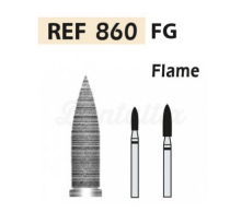 Fresa diamantata FG 860 a forma di fiamma (5 unità) di BADER