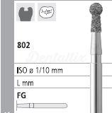 Fresa 802 de Diamante FG Bola Cuello Recubierto (6 uds)