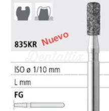 835KR FG Diamond Bur Cylindrical Short Rounded Edge (6 pcs)