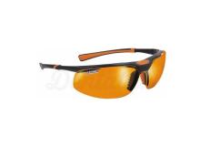 Monoart: orange safety goggles with wrap-around lens