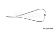 Needle Holder with Fine and Curved Tip for Lingual Ligatures