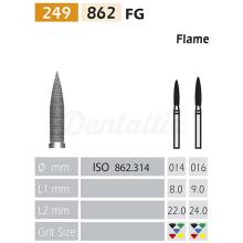 Fresa diamantata FG a forma di fiamma 862 (5 pezzi) di BADER